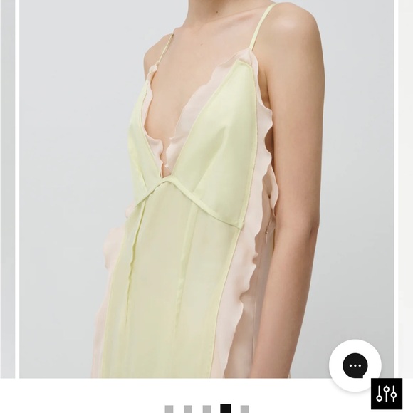 Jonathan simkai designer gown. Pink and light green silk and ruffle detail - Picture 6 of 7